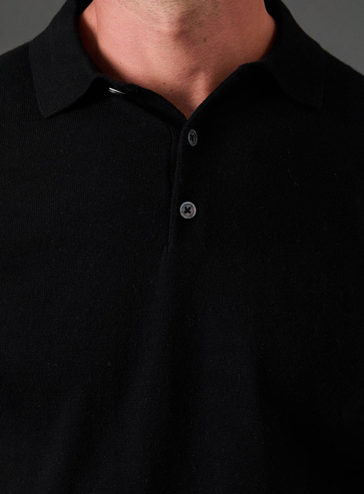 BURTON Black Cotton Rich Long Sleeve Knitted Polo L - Image 5
