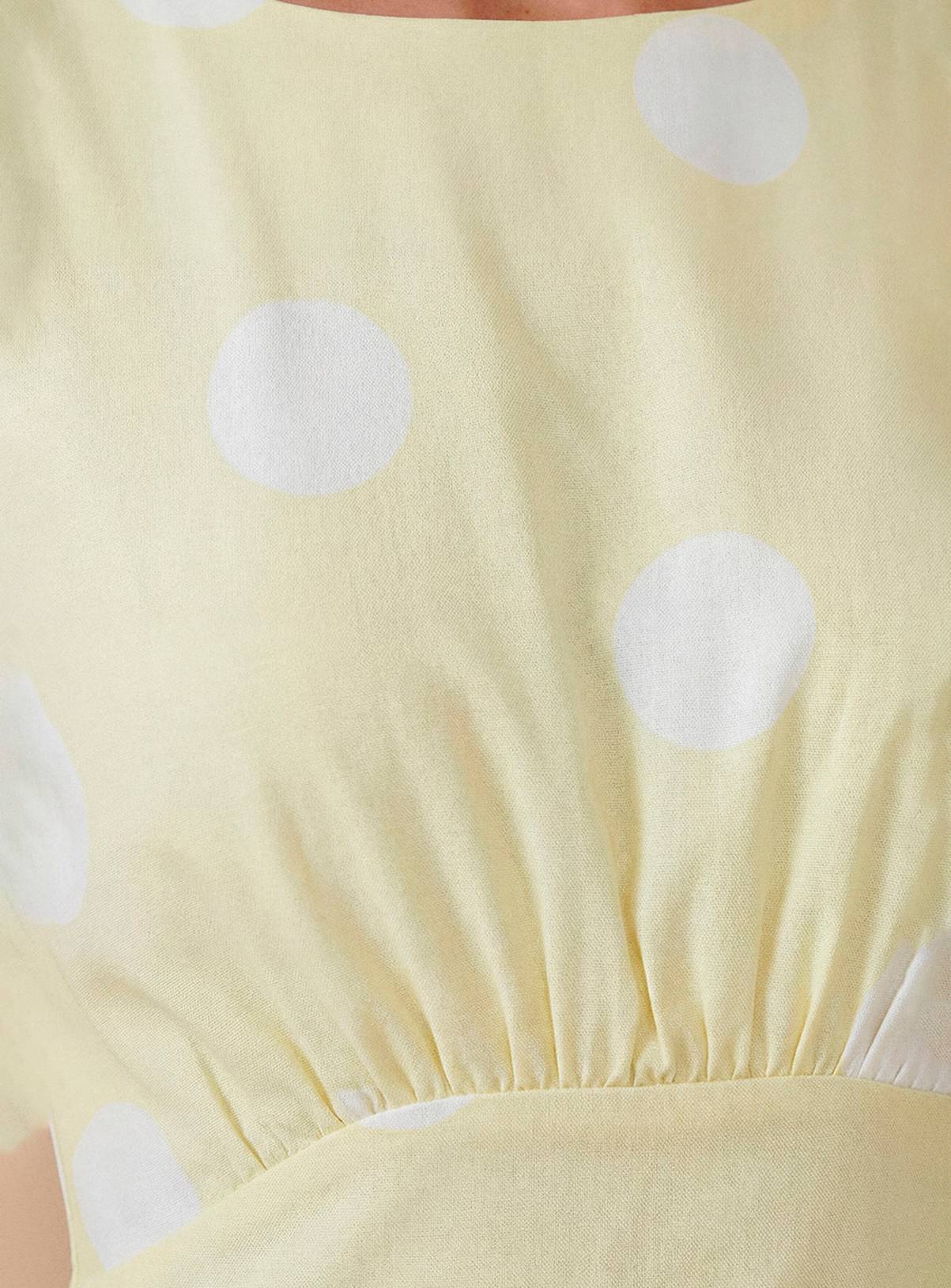 OASIS Polka Dot Crepe Maxi Dress Yellow 10 - Image 4
