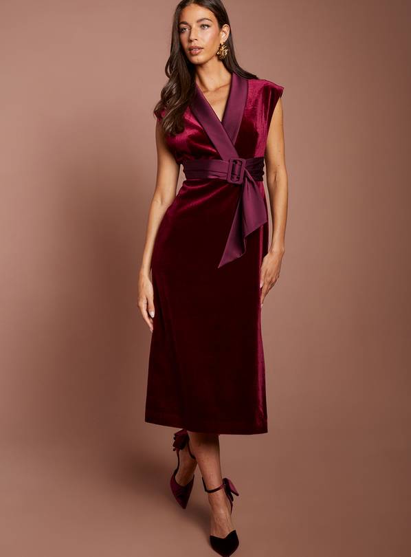 COAST Velvet Tux Midi Dress With Satin Lapel 18