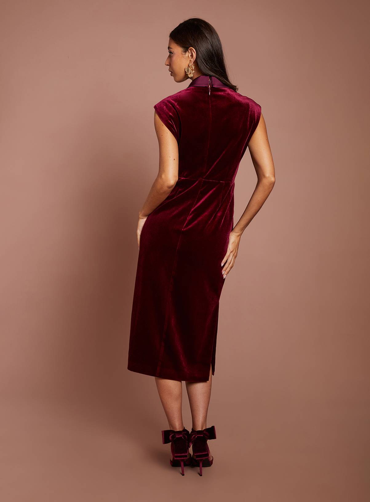 COAST Velvet Tux Midi Dress With Satin Lapel 18 - Image 3