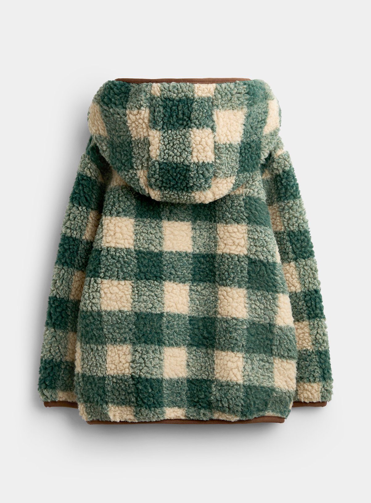 JOJO MAMAN BÉBÉ Highland Cow Applique Half Zip Teddy Borg Jacket Green 2-3 Years - Image 3 thumbnail
