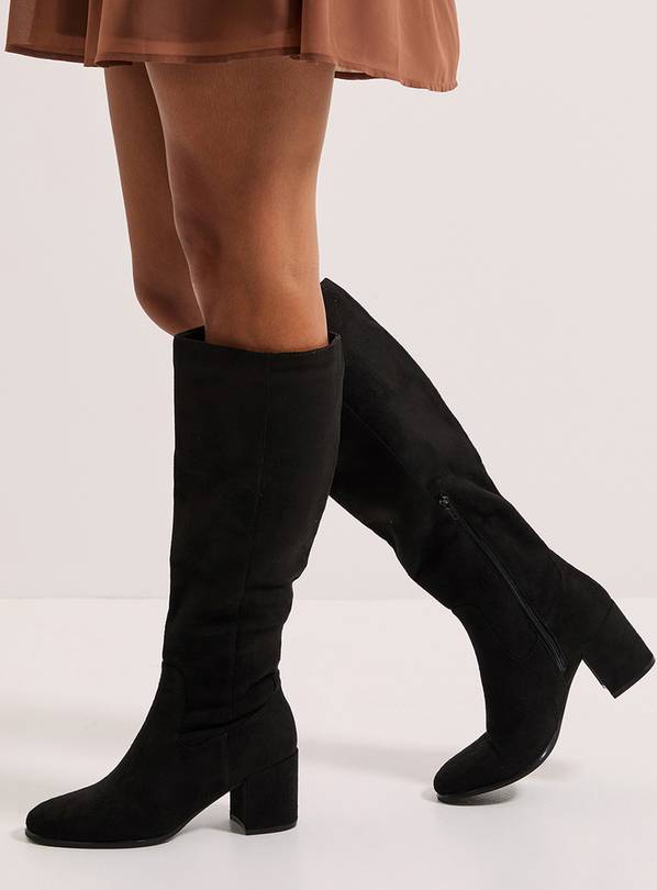 DOROTHY PERKINS Keely Round Toe Medium Block Heel Knee High Boots 6