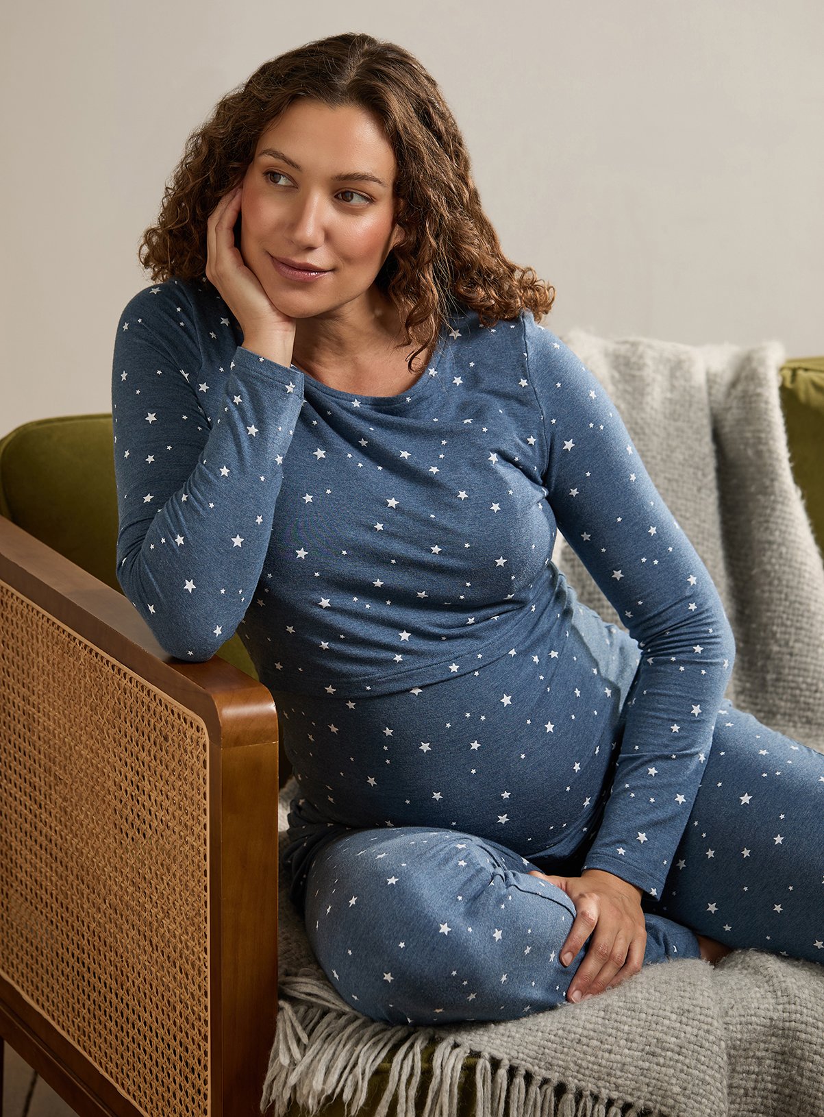 JOJO MAMAN BÉBÉ Maternity & Nursing Star Pyjama Set L - Image 2 thumbnail