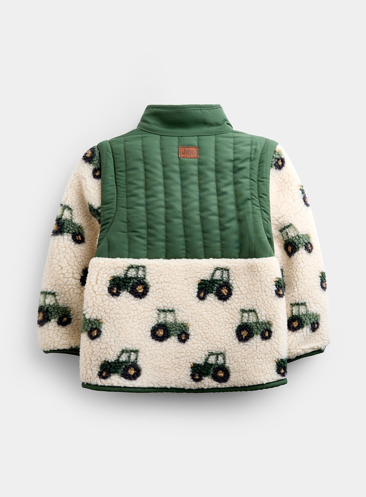 JOJO MAMAN BÉBÉ 2 In1 Tractor Teddy Borg Fleece Jacket Khaki Green 18-24 months - Image 6 thumbnail