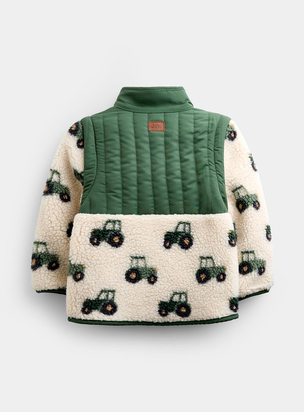 JOJO MAMAN BÉBÉ 2 In1 Tractor Teddy Borg Fleece Jacket Khaki Green 18-24 months - Image 6