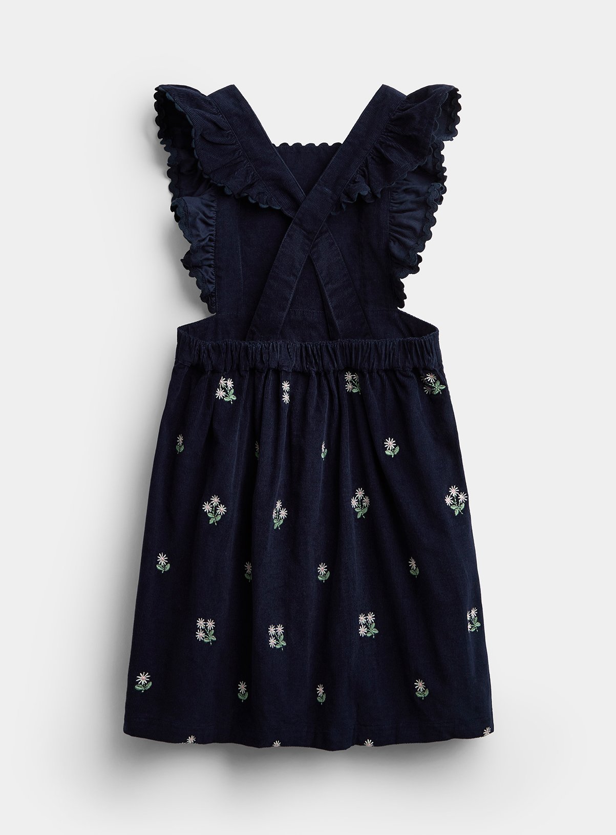 JOJO MAMAN BÉBÉ Embroidered Cord Pinafore Dress and Blouse Set Navy Blue 18-24 months - Image 5 thumbnail