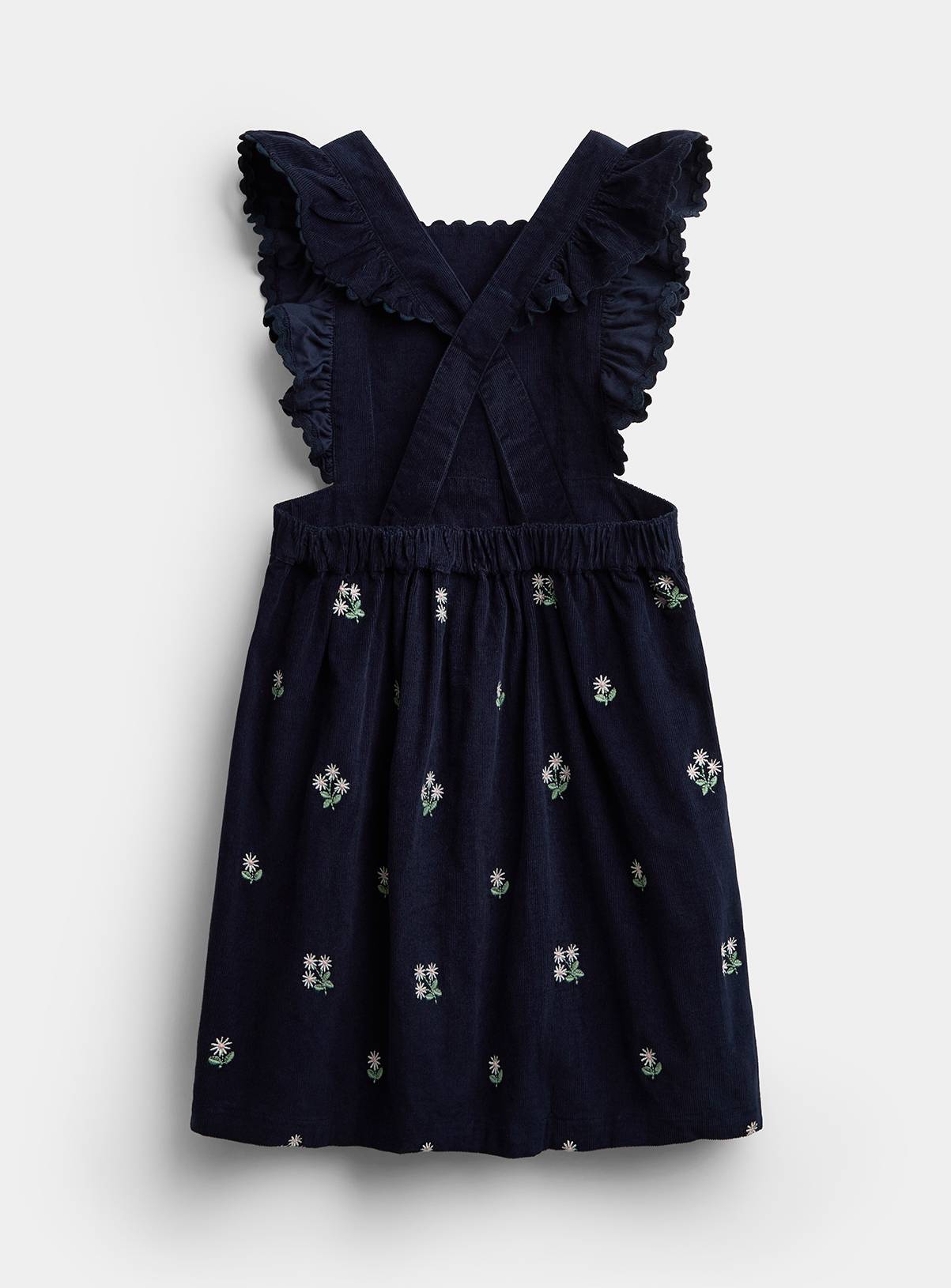 JOJO MAMAN BÉBÉ Embroidered Cord Pinafore Dress and Blouse Set Navy Blue 18-24 months - Image 5