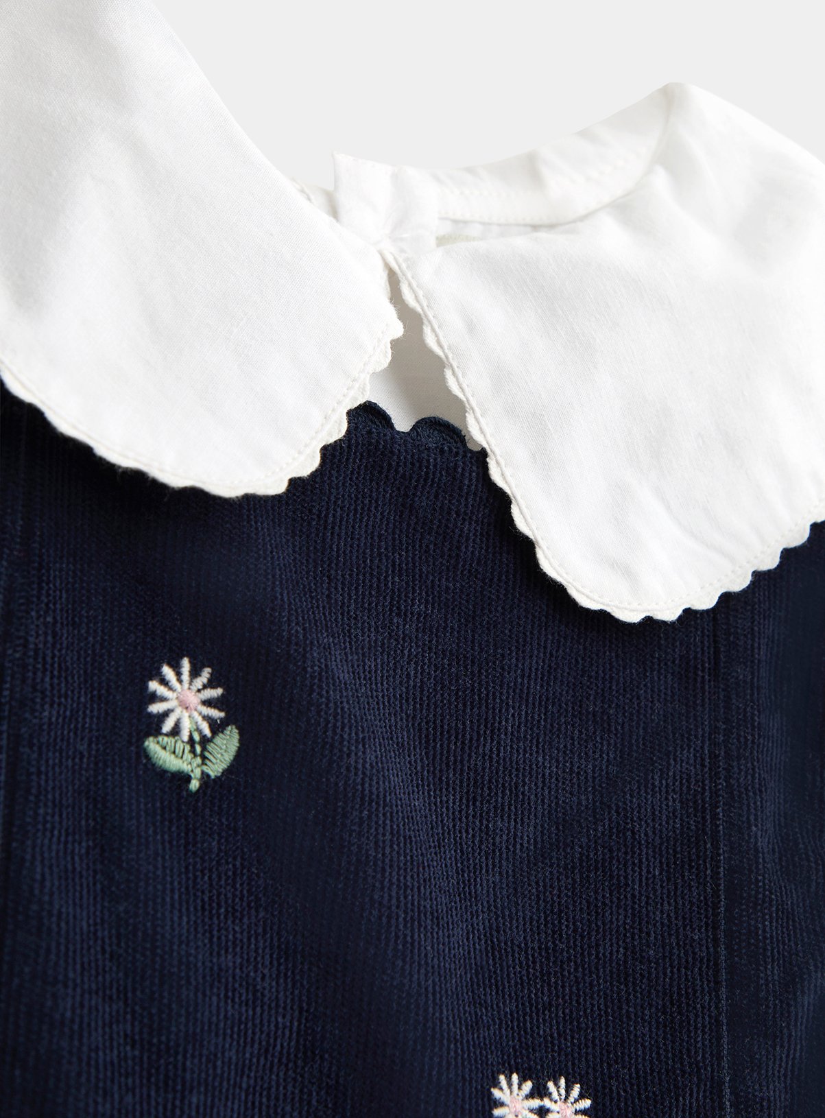 JOJO MAMAN BÉBÉ Embroidered Cord Pinafore Dress and Blouse Set Navy Blue 18-24 months - Image 6 thumbnail