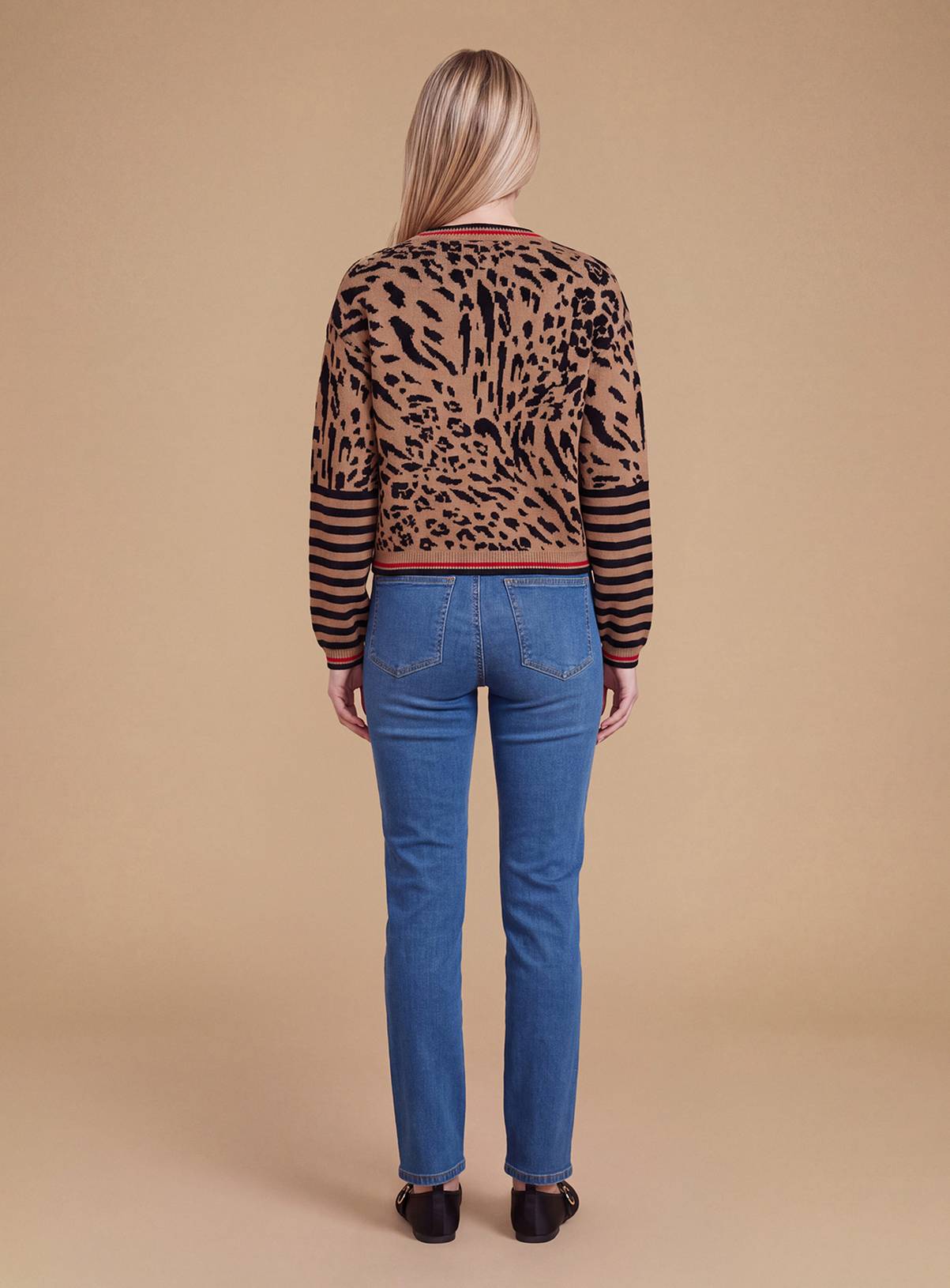 DOROTHY PERKINS Animal Button Up Crew Neck Cardigan M - Image 2