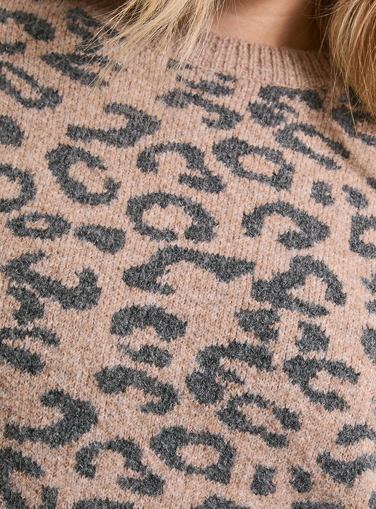 DOROTHY PERKINS Leopard Animal Camel Short Sleeve Jumper L - Image 4