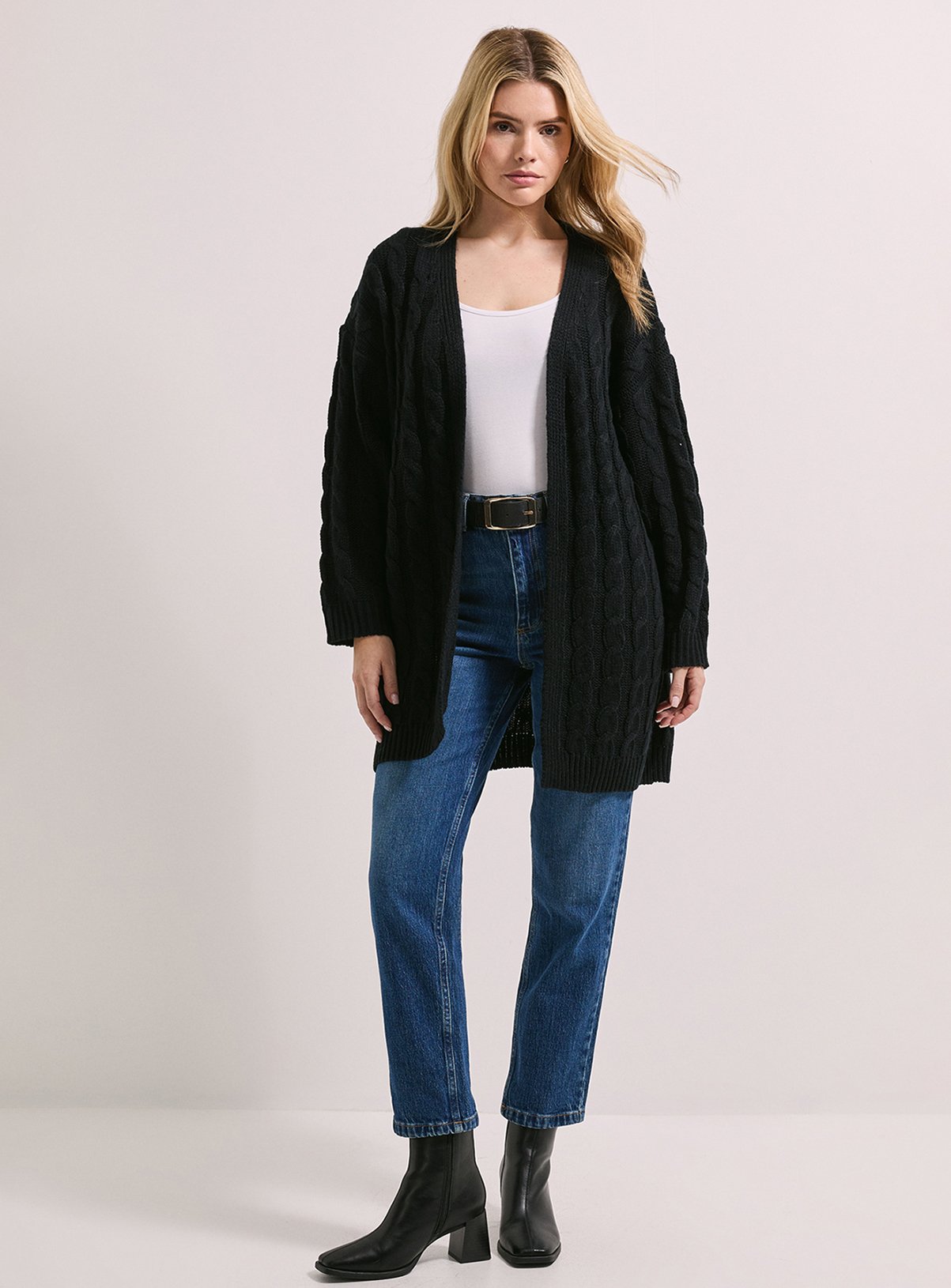 DOROTHY PERKINS Chunky Longline Multi Cable Cardigan M - Image 2 thumbnail