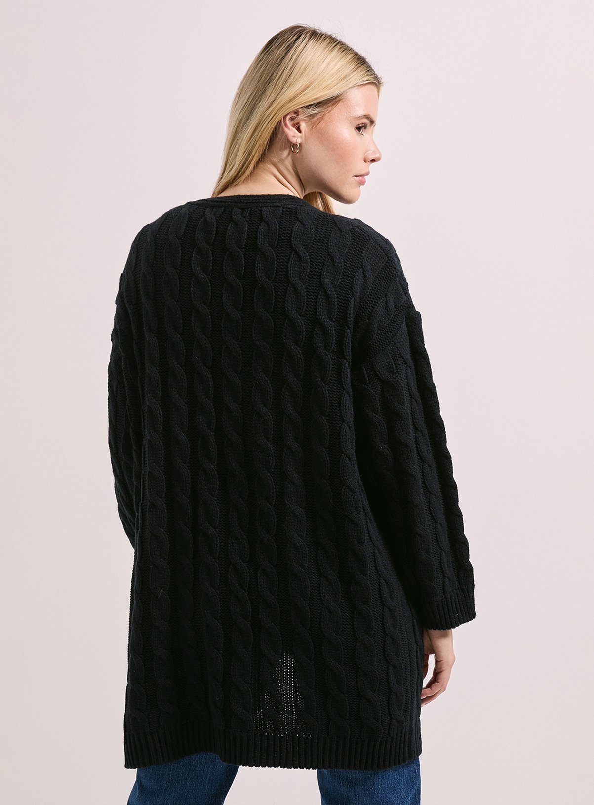 DOROTHY PERKINS Chunky Longline Multi Cable Cardigan M - Image 3 thumbnail