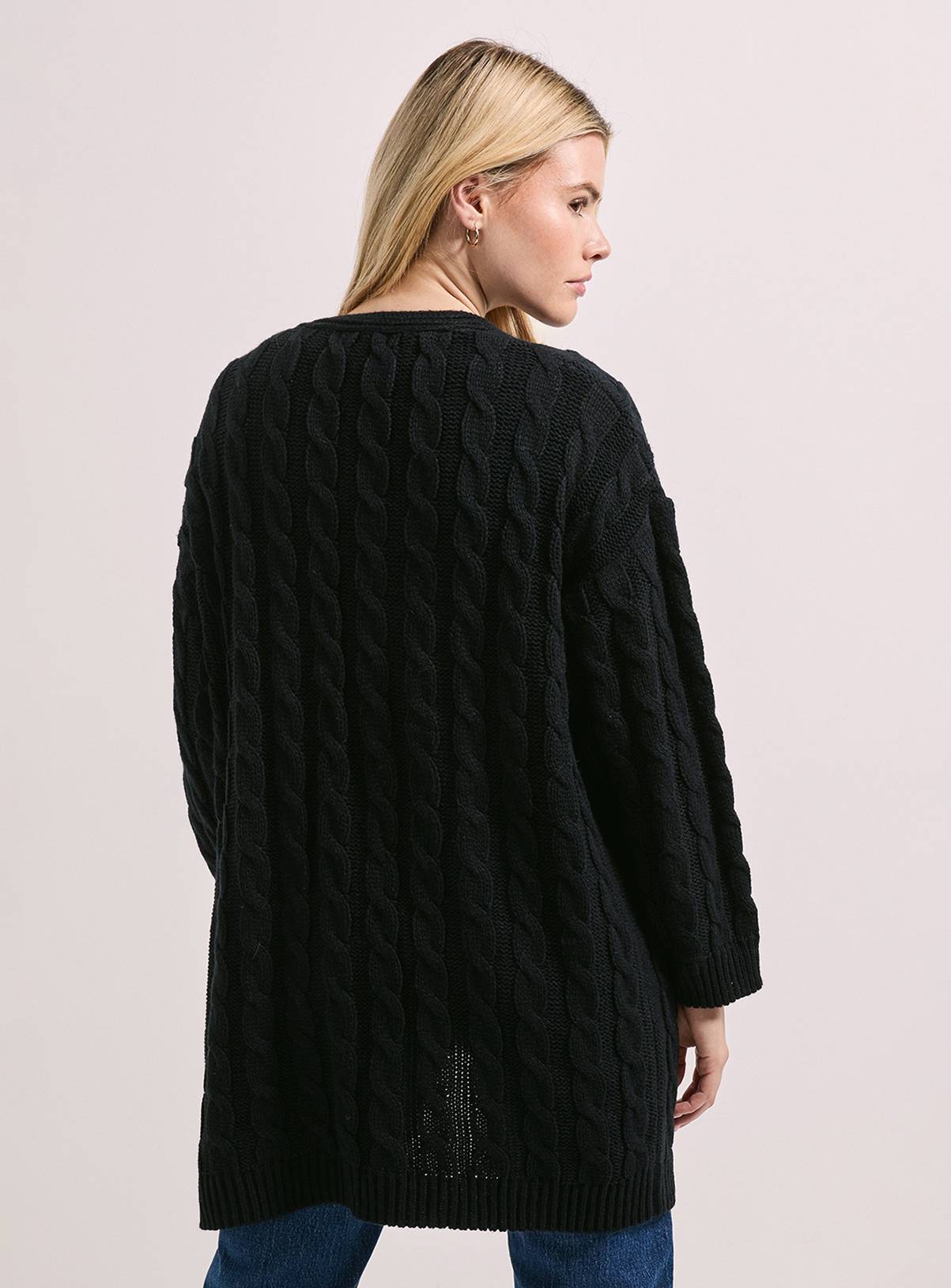 DOROTHY PERKINS Chunky Longline Multi Cable Cardigan M - Image 3