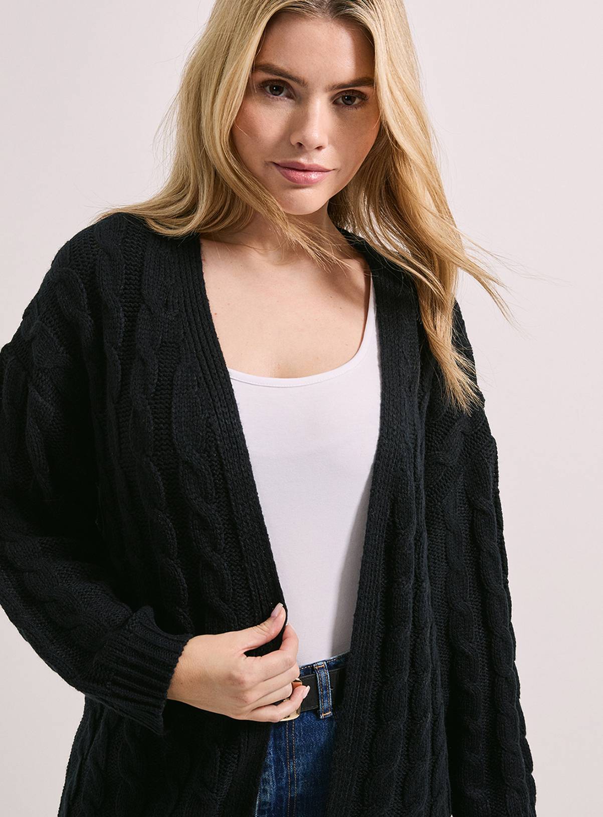 DOROTHY PERKINS Chunky Longline Multi Cable Cardigan M - Image 4