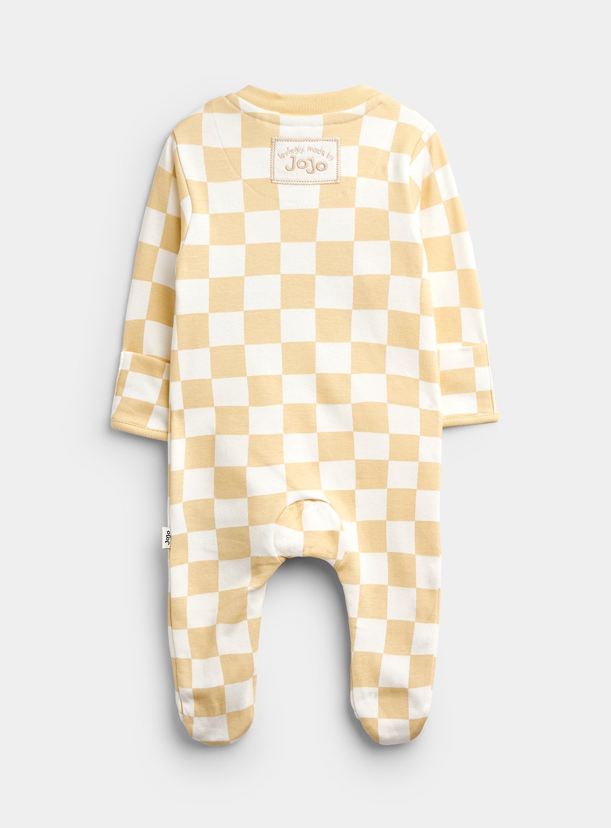 JOJO MAMAN BÉBÉ Croissant Applique Zip Sleepsuit Natural Newborn - Image 5 thumbnail