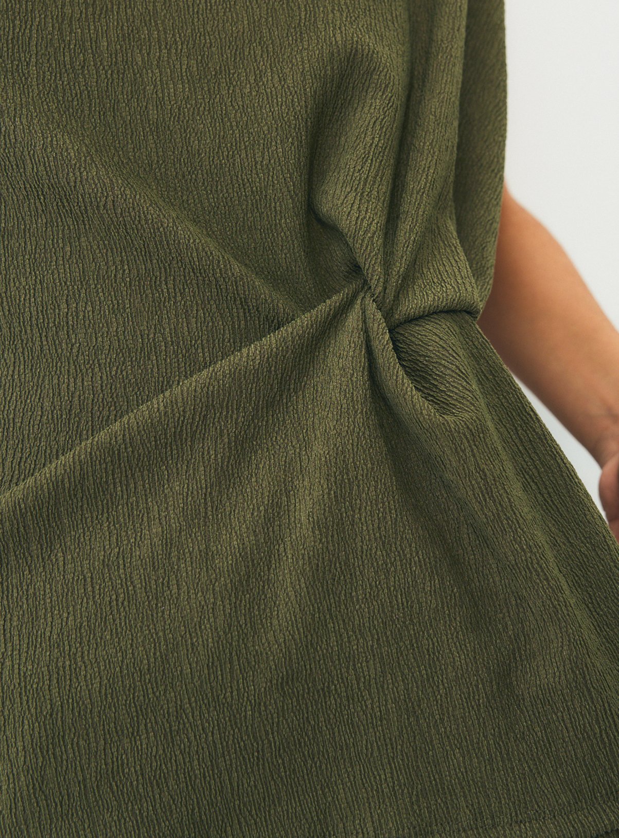 Khaki Side Tie Co-ord Top L - Image 3 thumbnail