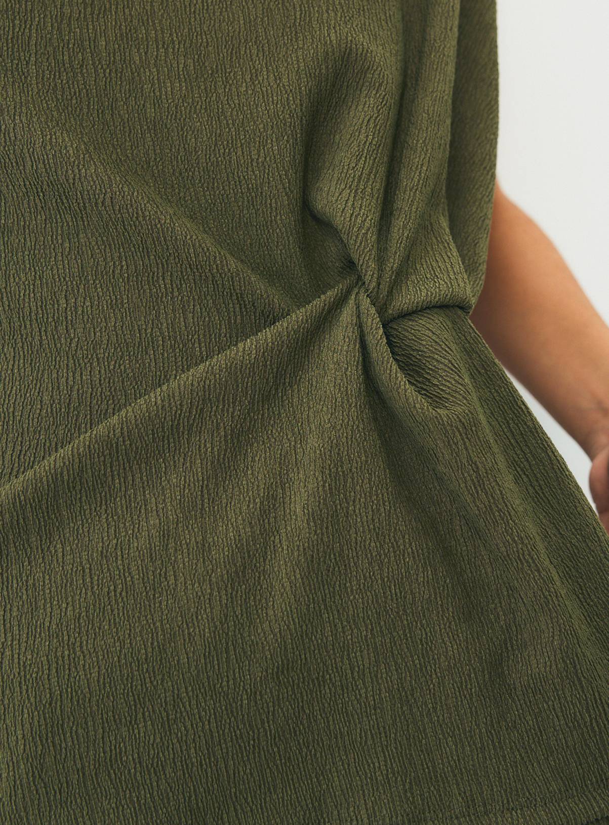 Khaki Side Tie Co-ord Top L - Image 3
