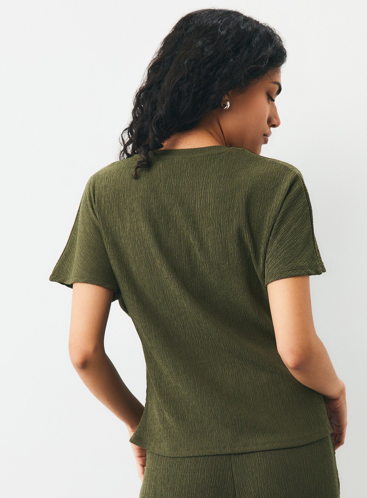 Khaki Side Tie Co-ord Top L - Image 4 thumbnail