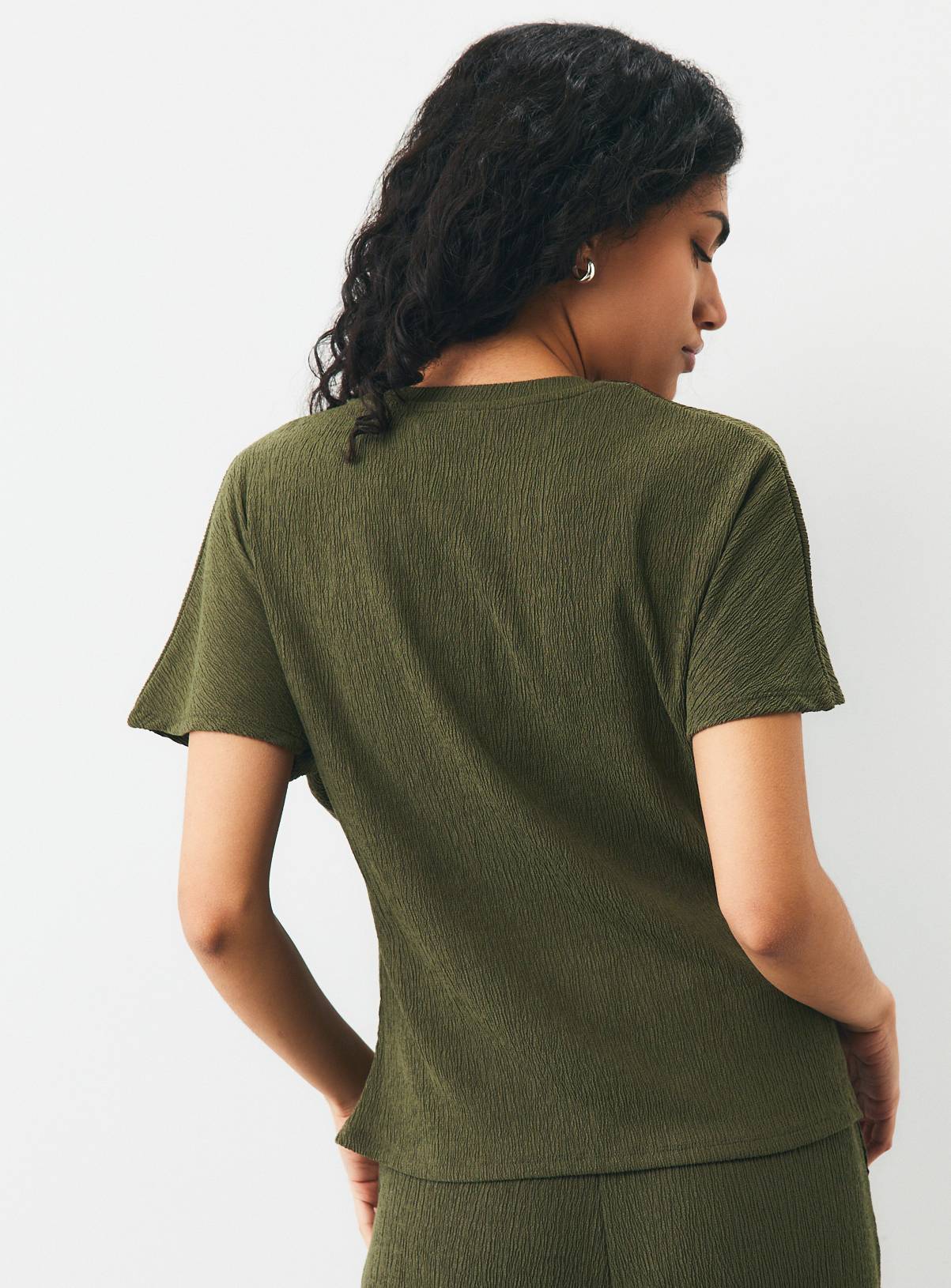 Khaki Side Tie Co-ord Top L - Image 4