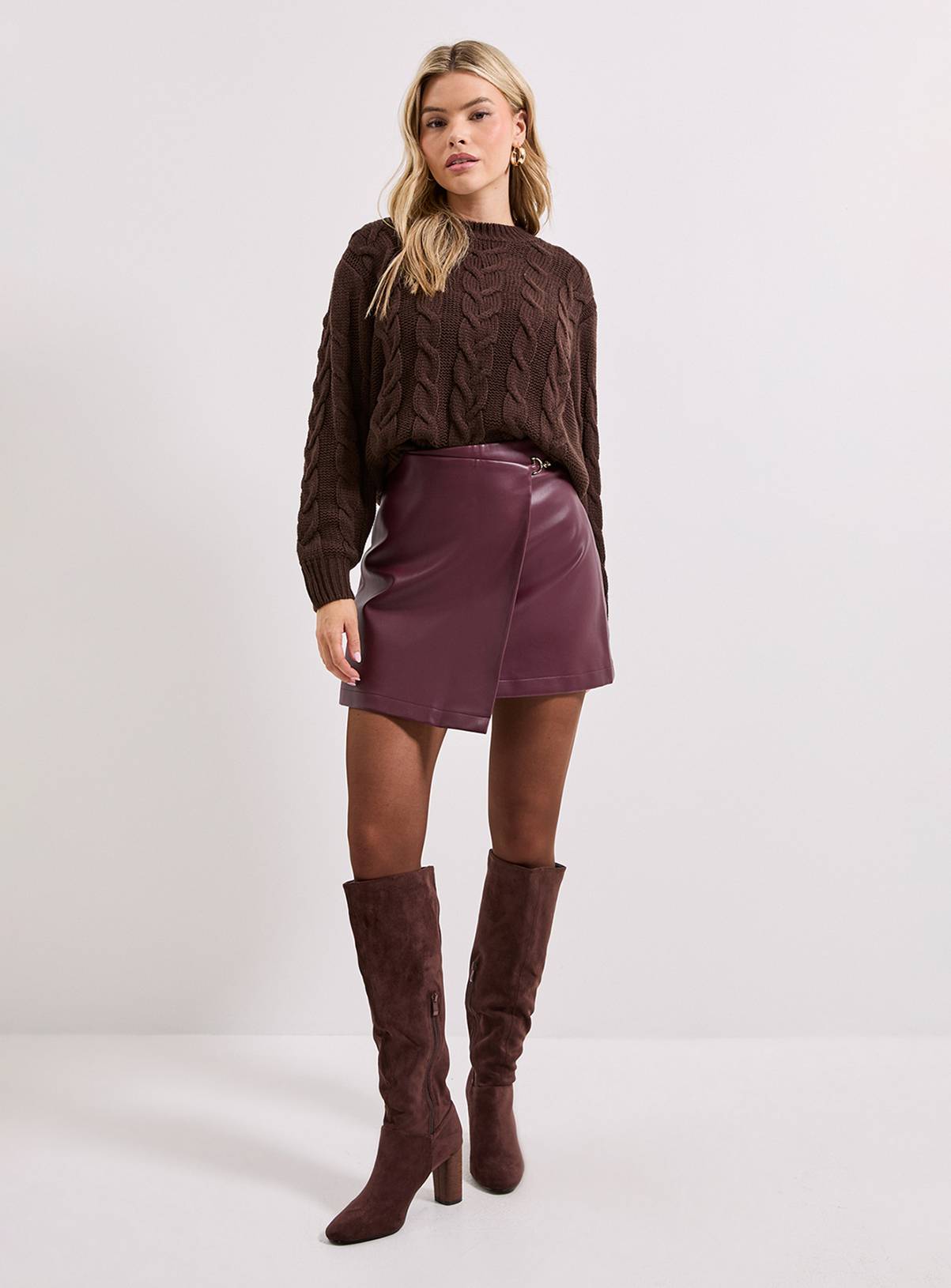 DOROTHY PERKINS Cable Knit Crew Neck Jumper M - Image 2