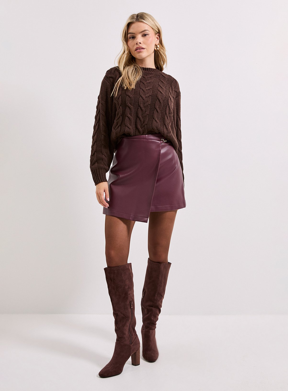 DOROTHY PERKINS Cable Knit Crew Neck Jumper XL - Image 2 thumbnail
