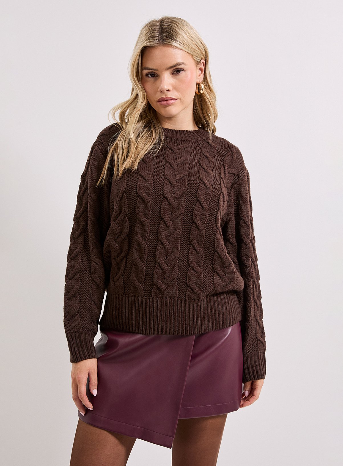 DOROTHY PERKINS Cable Knit Crew Neck Jumper XL - Image 4 thumbnail