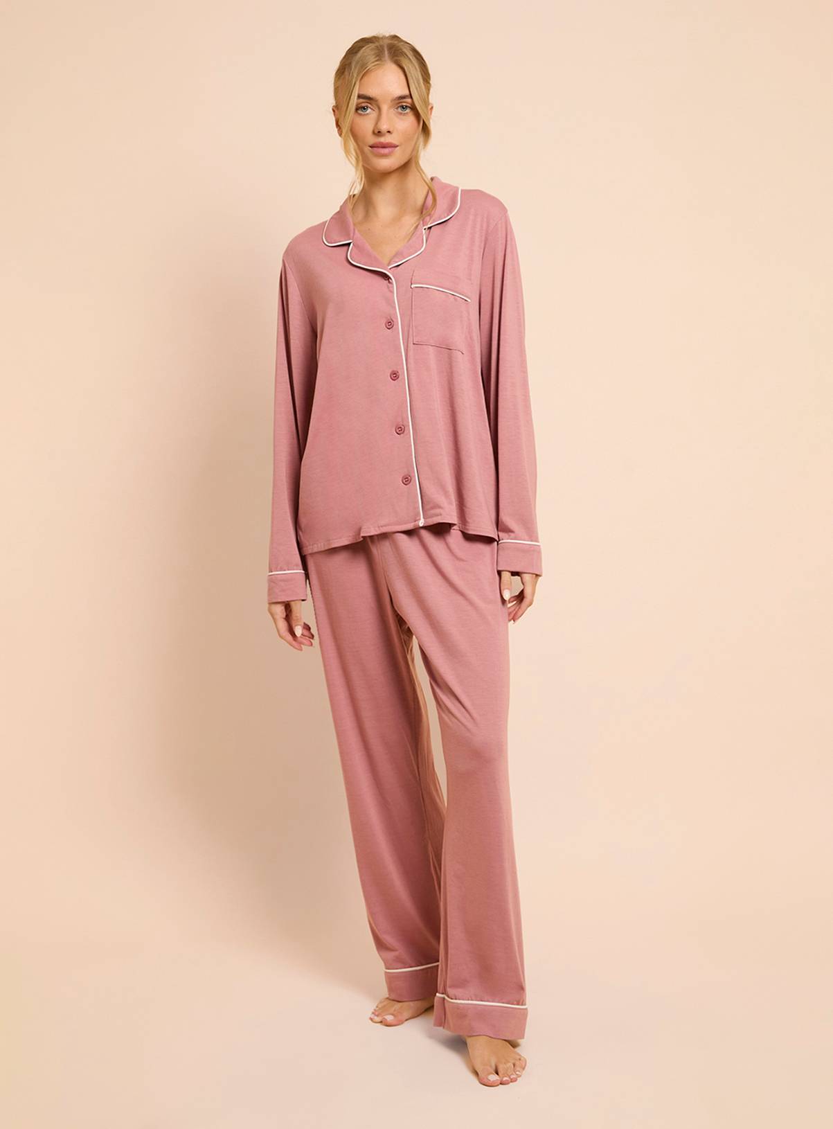 DOROTHY PERKINS Long Sleeve Jersey Pyjama Set S - Image 1