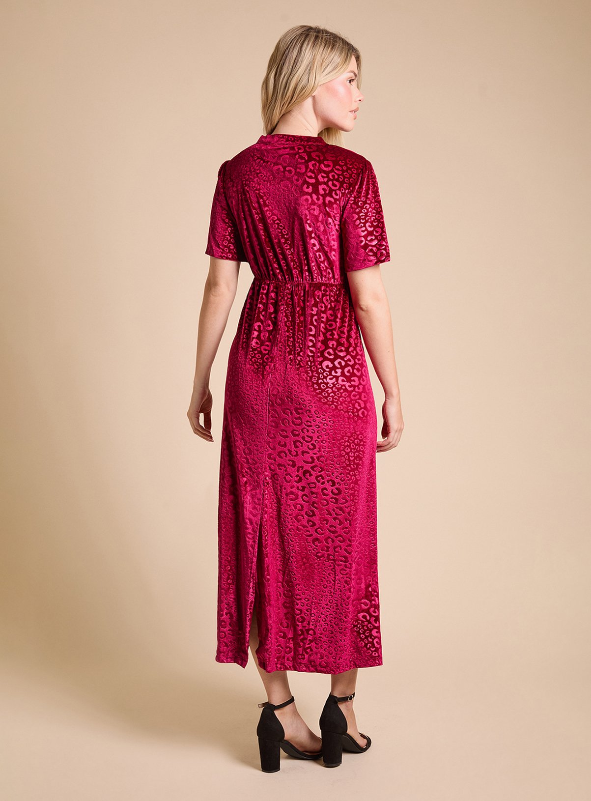 DOROTHY PERKINS Luxe Tie Front Velvet Maxi Dress 12 - Image 3 thumbnail