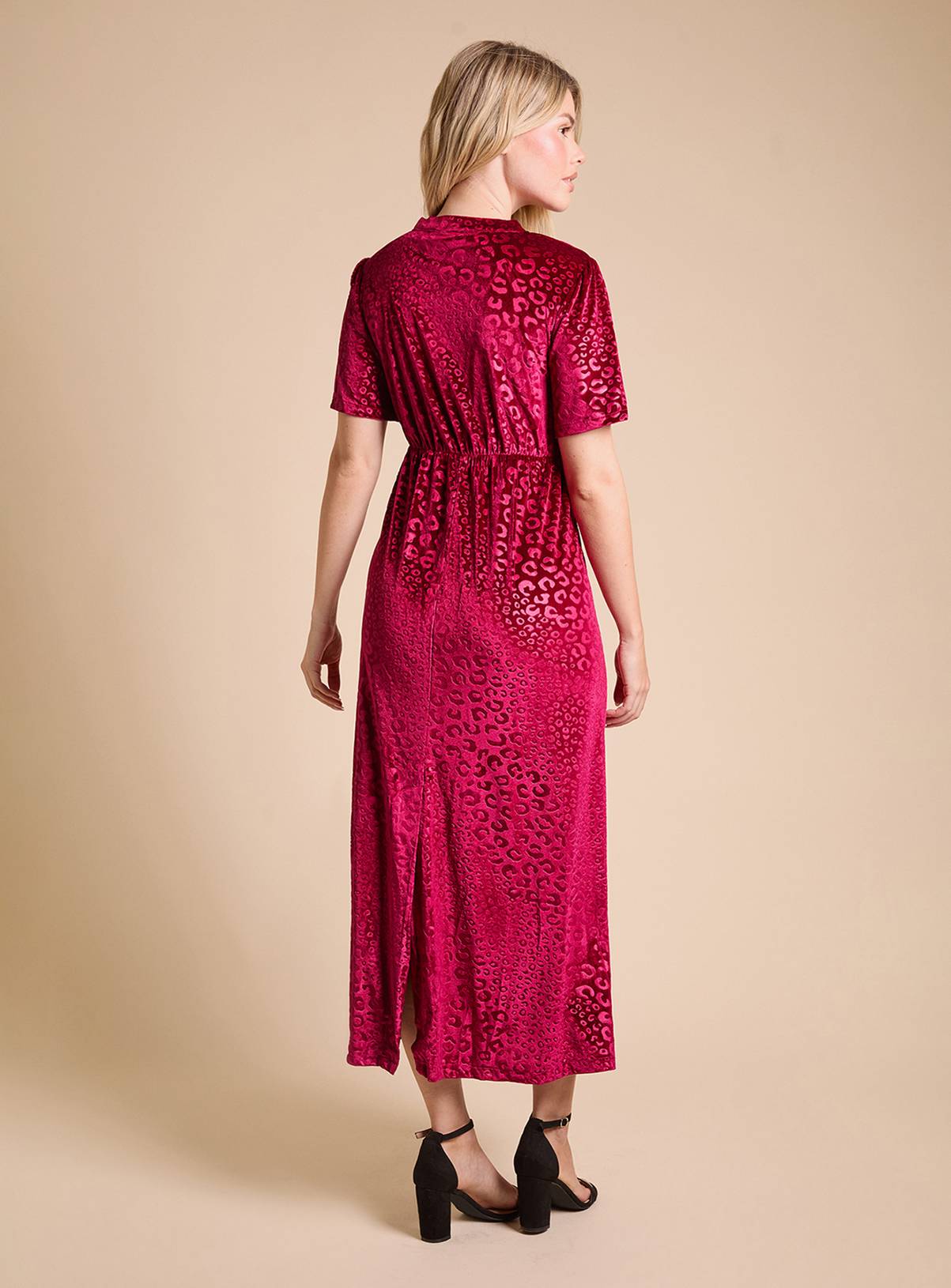 DOROTHY PERKINS Luxe Tie Front Velvet Maxi Dress 12 - Image 3