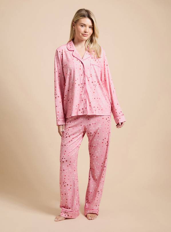DOROTHY PERKINS Christmas Nightwear Tipped Long Sleeve Pyjama Set M