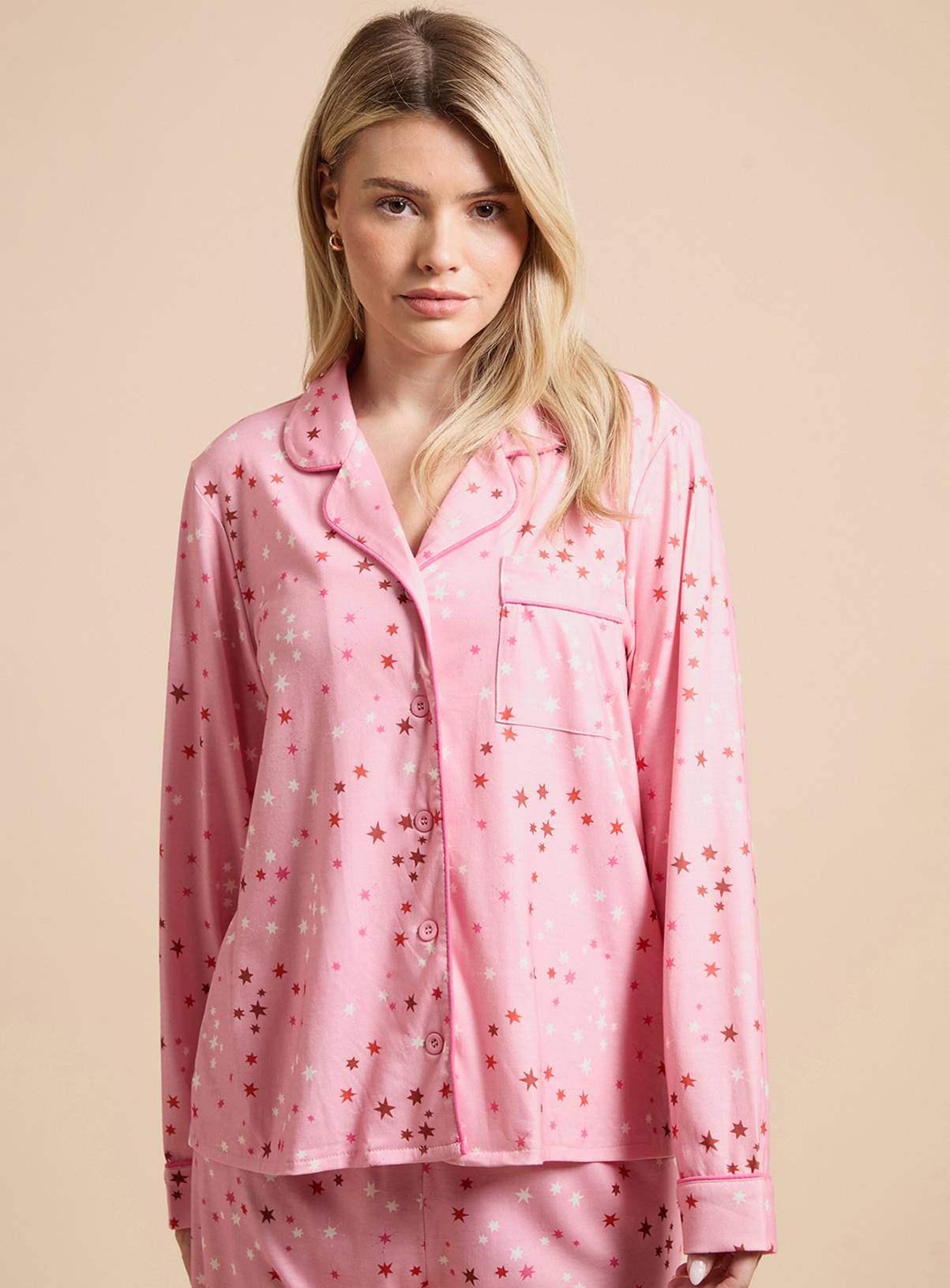 DOROTHY PERKINS Christmas Nightwear Tipped Long Sleeve Pyjama Set M - Image 4