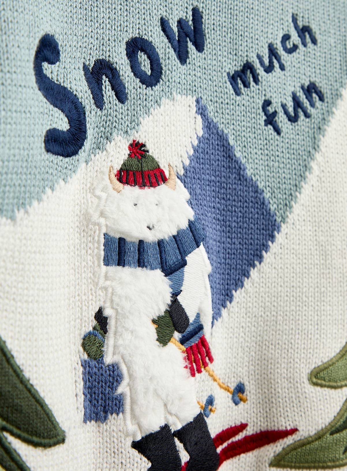 JOJO MAMAN BÉBÉ Yeti Mountain Scene Jumper Blue Marl 18-24 months - Image 3