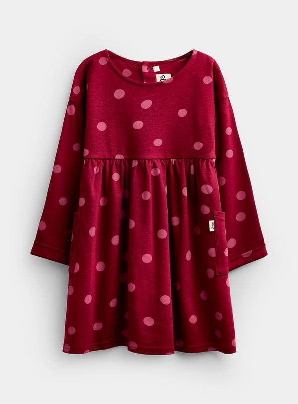 JOJO MAMAN BÉBÉ Classic Large Spot Dress Burgundy Red 12-18 months