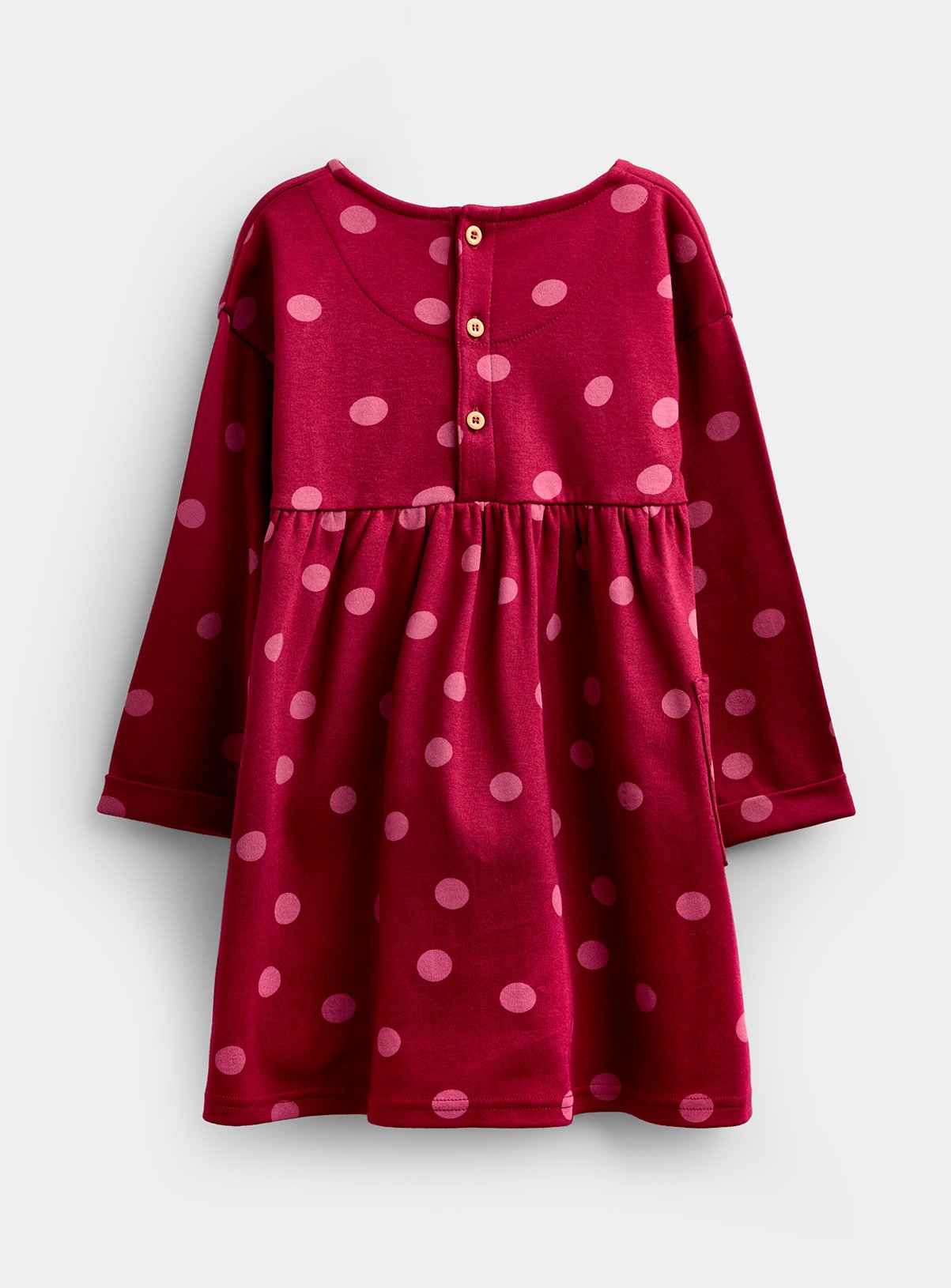 JOJO MAMAN BÉBÉ Classic Large Spot Dress Burgundy Red 3-4 Years - Image 2 thumbnail