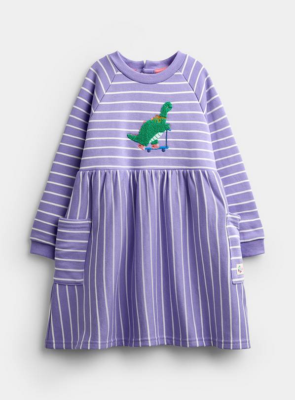 JOJO MAMAN BÉBÉ Skating Dinos Jersey Dress Mid Purple 12-18 months