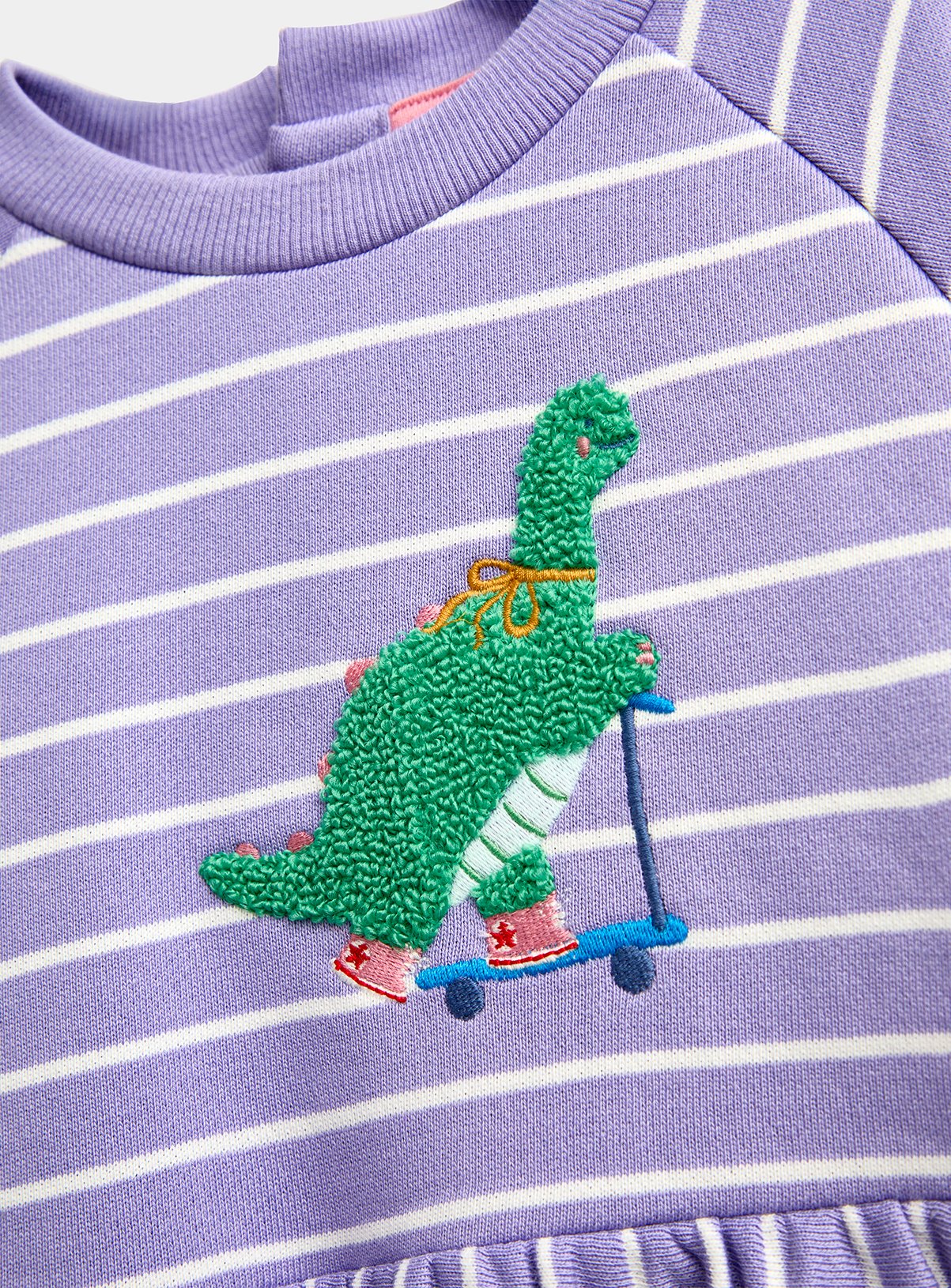 JOJO MAMAN BÉBÉ Skating Dinos Jersey Dress Mid Purple 18-24 months - Image 3 thumbnail