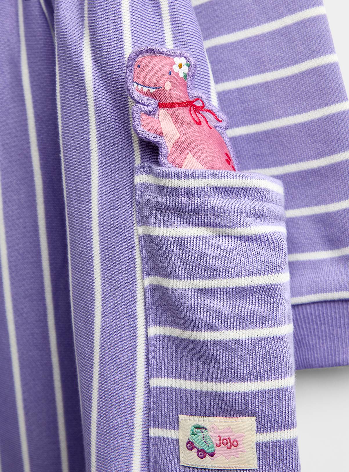 JOJO MAMAN BÉBÉ Skating Dinos Jersey Dress Mid Purple 18-24 months - Image 4