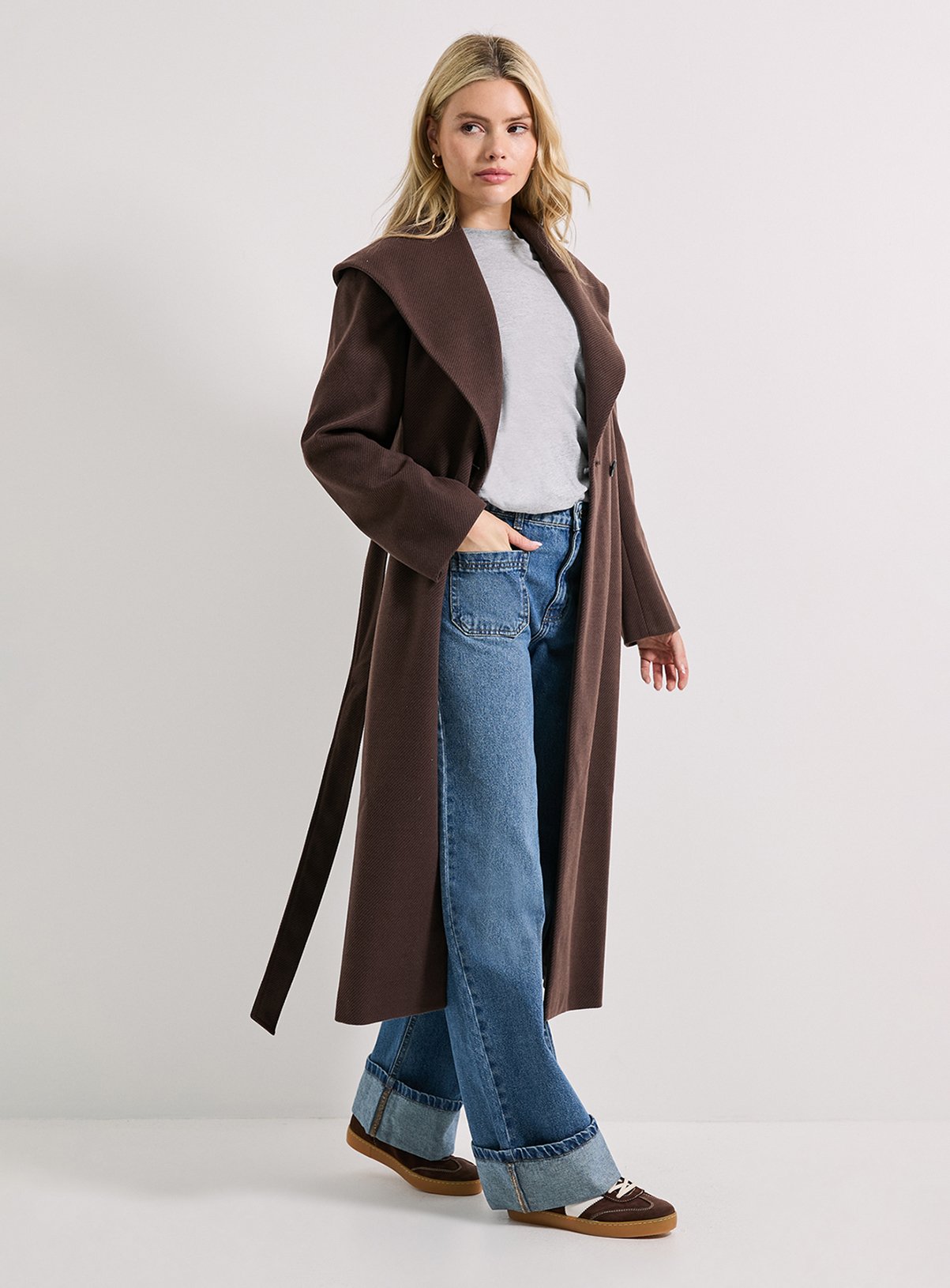 DOROTHY PERKINS Shawl Belted Coat 16 - Image 2 thumbnail