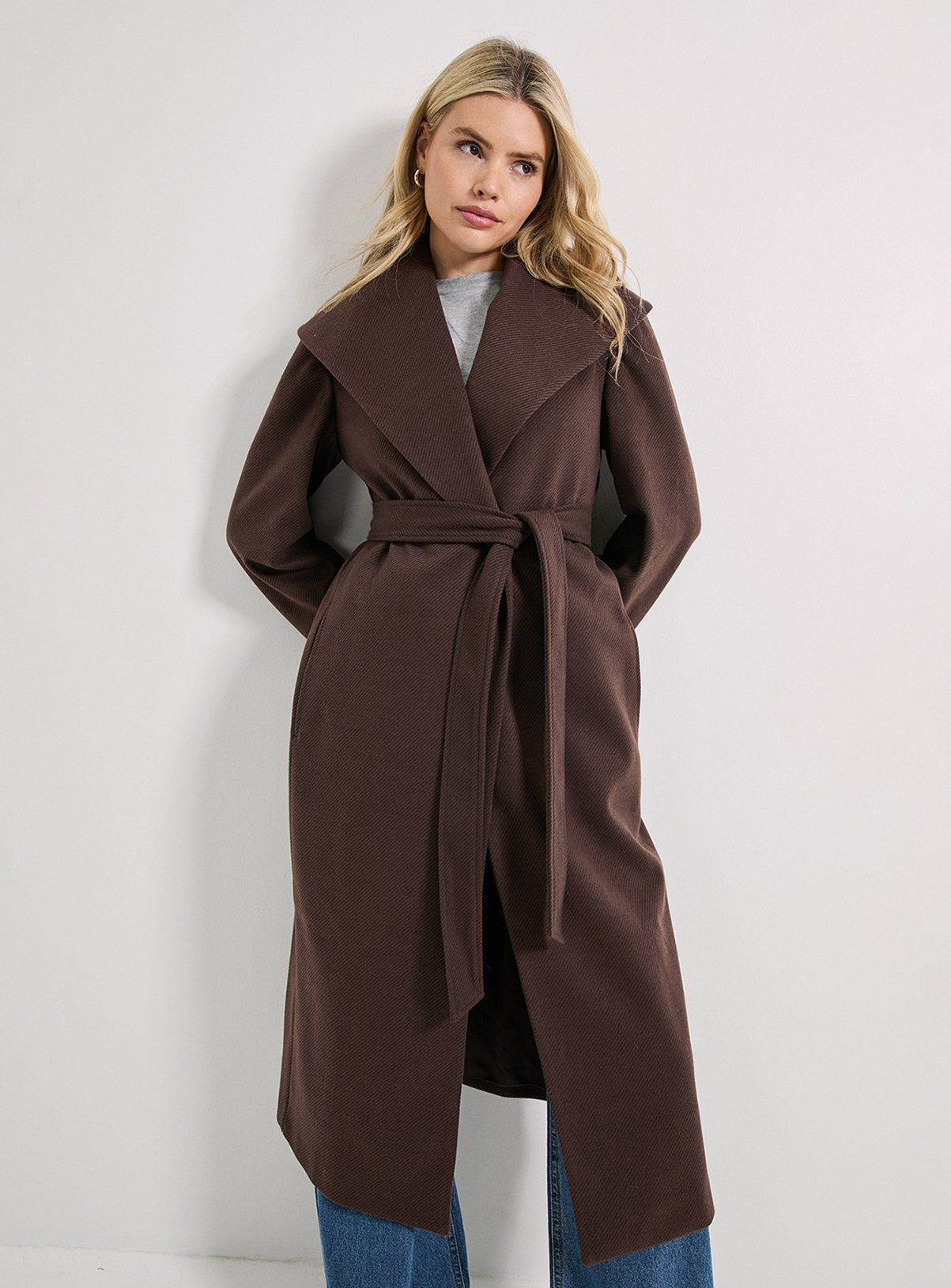 DOROTHY PERKINS Shawl Belted Coat 16 - Image 4 thumbnail