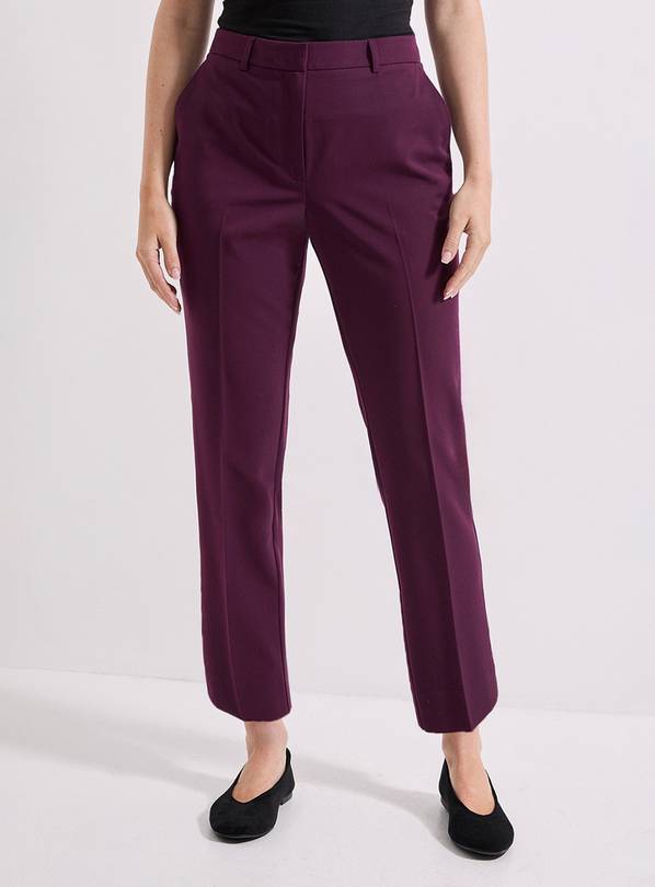 DOROTHY PERKINS Slim Leg Tailored Ankle Grazer Trouser Plum 14