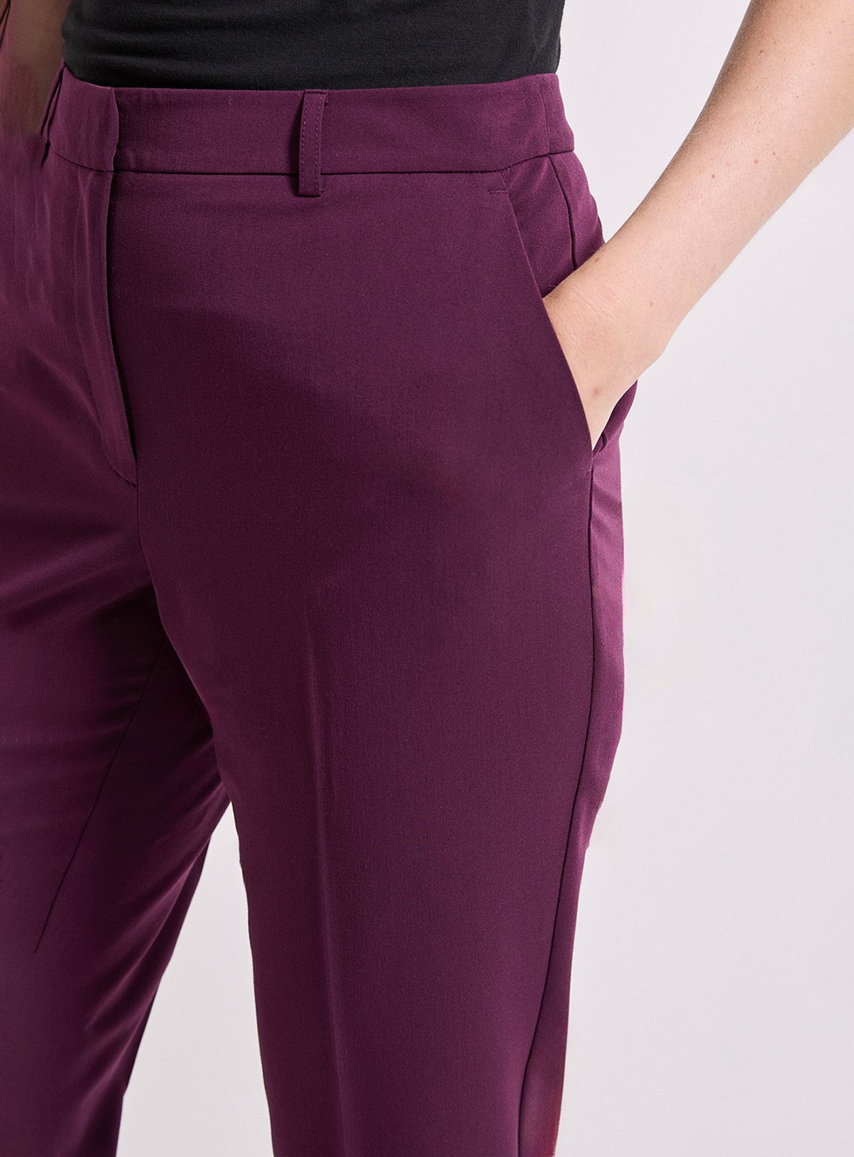DOROTHY PERKINS Slim Leg Tailored Ankle Grazer Trouser Plum 14 - Image 2 thumbnail