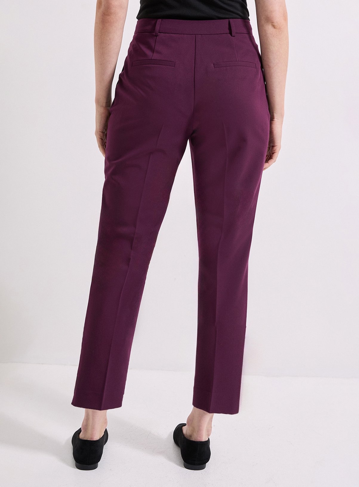 DOROTHY PERKINS Slim Leg Tailored Ankle Grazer Trouser Plum 14 - Image 3 thumbnail