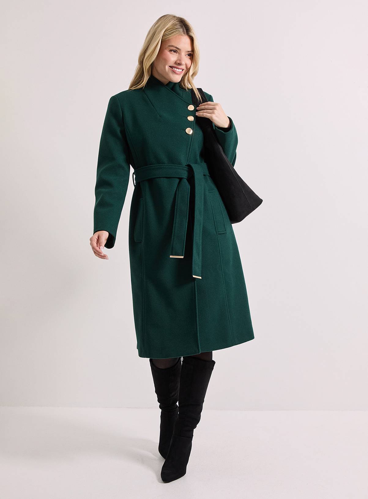 DOROTHY PERKINS Funnel Neck Belted Coat 12 - Image 1