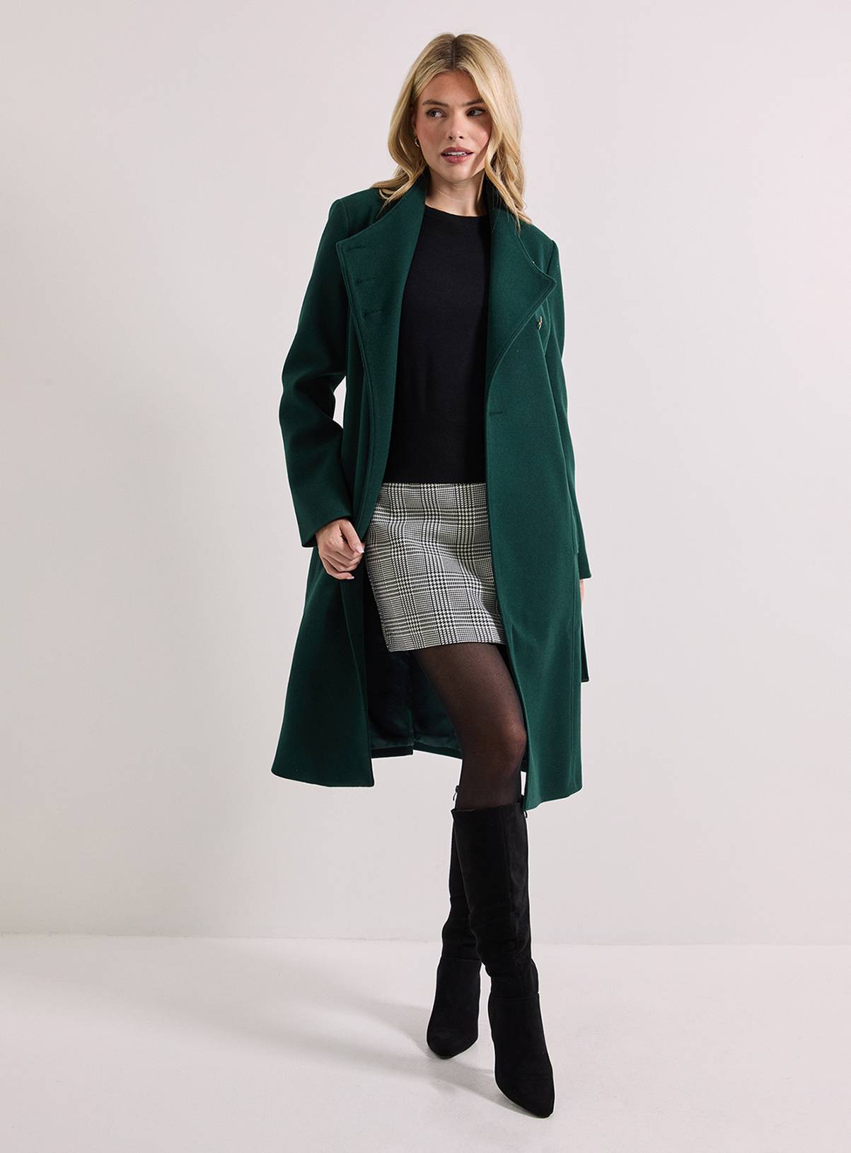 DOROTHY PERKINS Funnel Neck Belted Coat 12 - Image 2