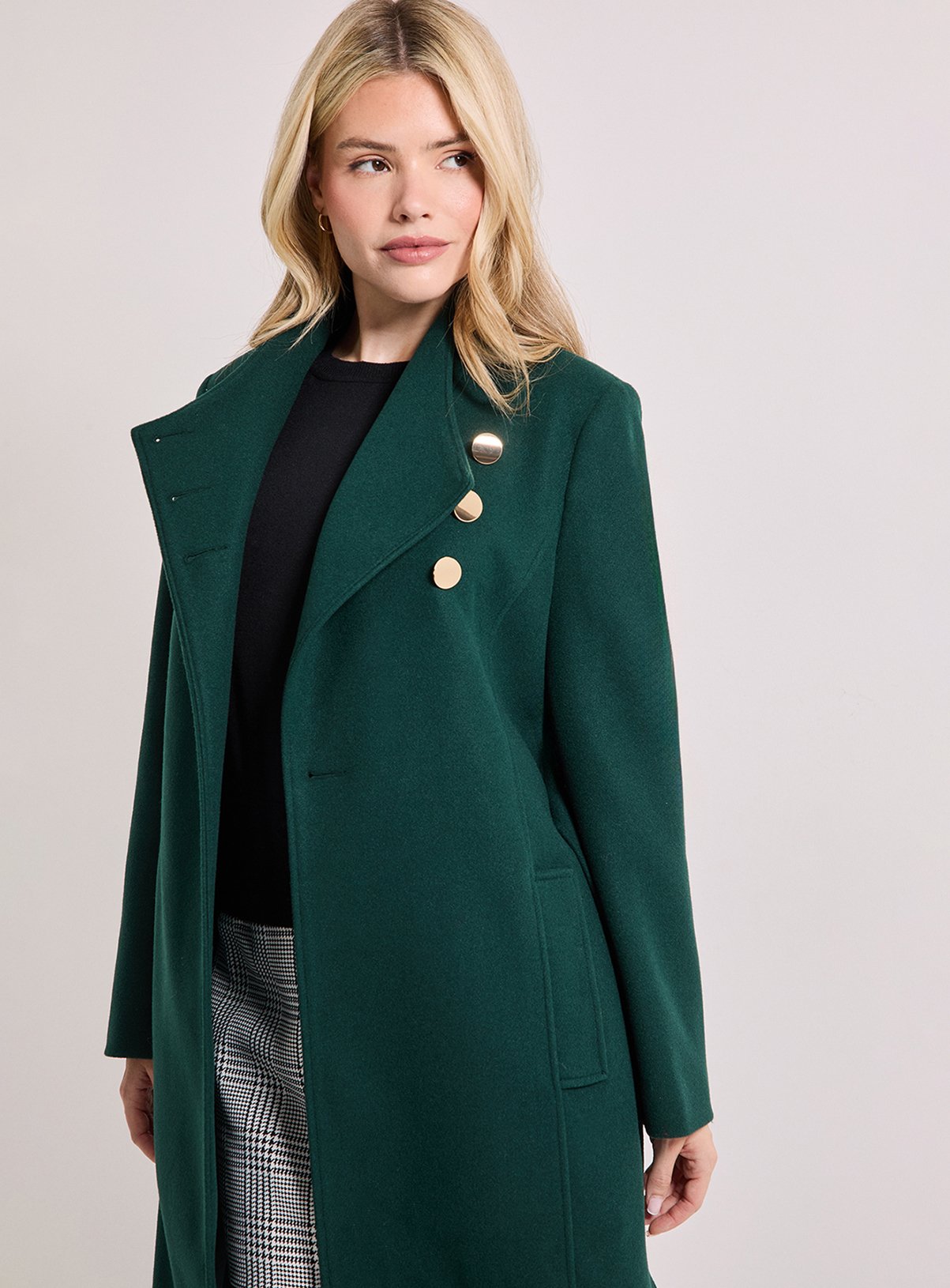 DOROTHY PERKINS Funnel Neck Belted Coat 12 - Image 4 thumbnail