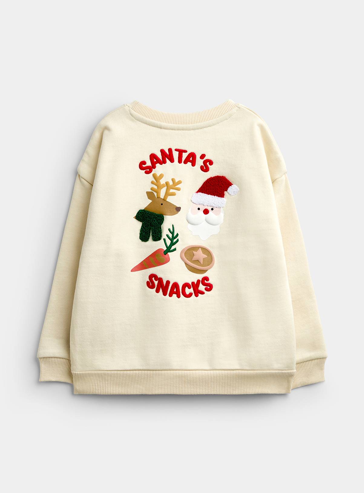 JOJO MAMAN BÉBÉ Santa Snacks Sweatshirt & Jogger Set Ecru 2-3 Years - Image 3