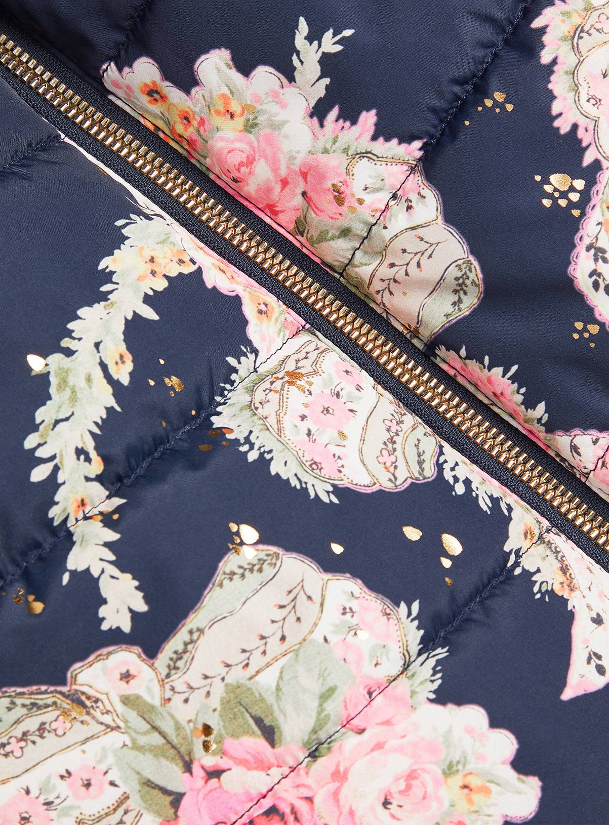 MONSOON Aurora Floral Print Puffer Coat 5-6 years - Image 4