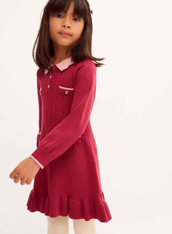MONSOON Scallop Collar Cable Knit Dress 12-13 years