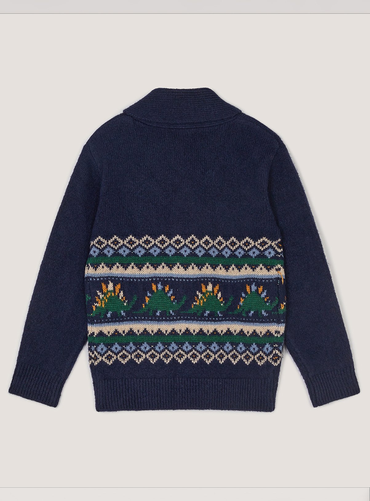 MONSOON Dinosaur Fair Isle Cardigan 9-10 years - Image 3 thumbnail