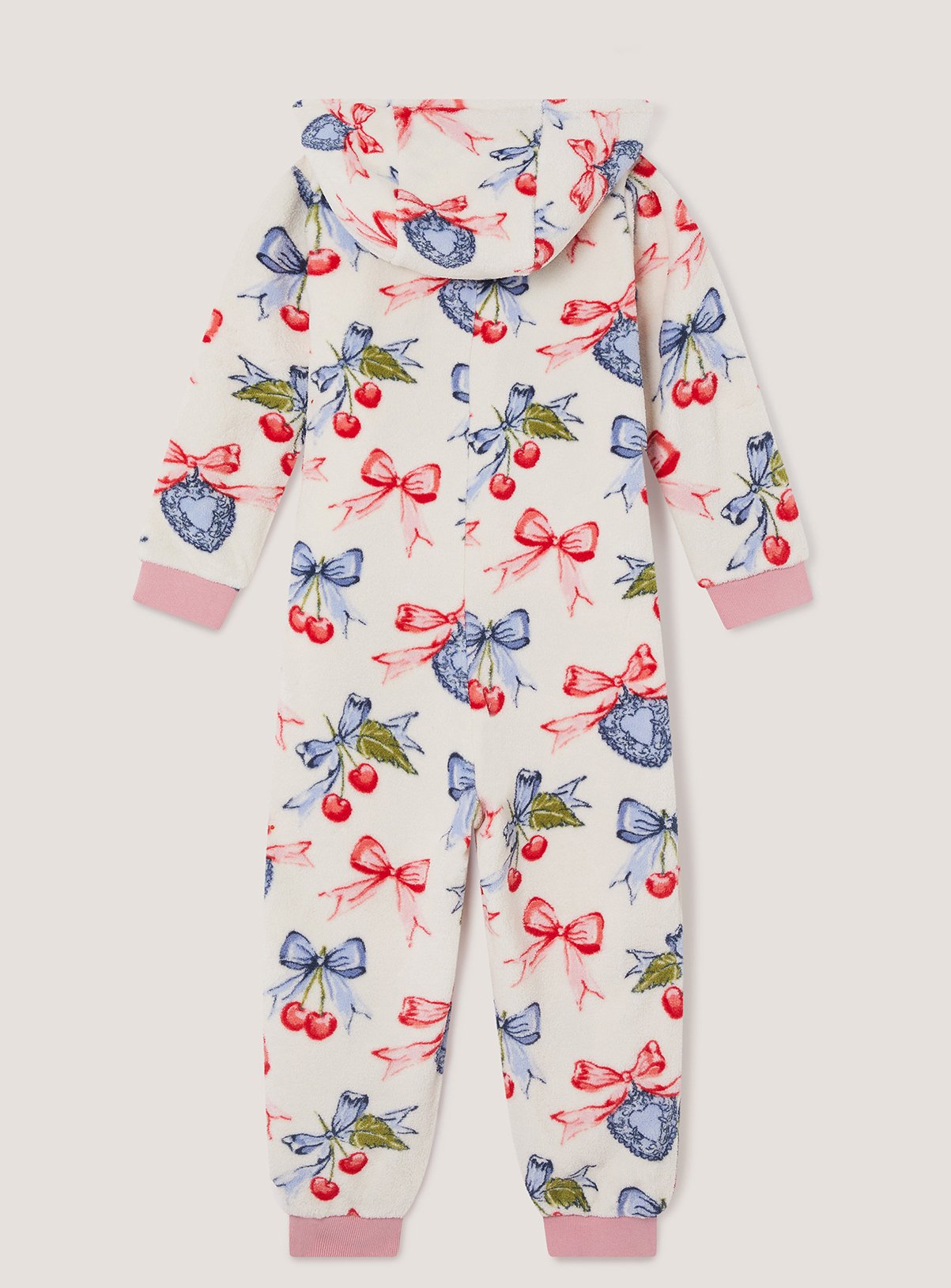 MONSOON Cherry Locket Print Fleece Onesie 2-3 years - Image 2 thumbnail